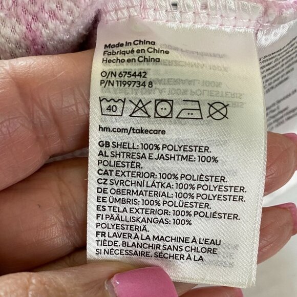 Hello Kitty x H&M Girls Jacket Size 12/14 Pink Sherpa Fleece Full Zip Samrio - Picture 6 of 11